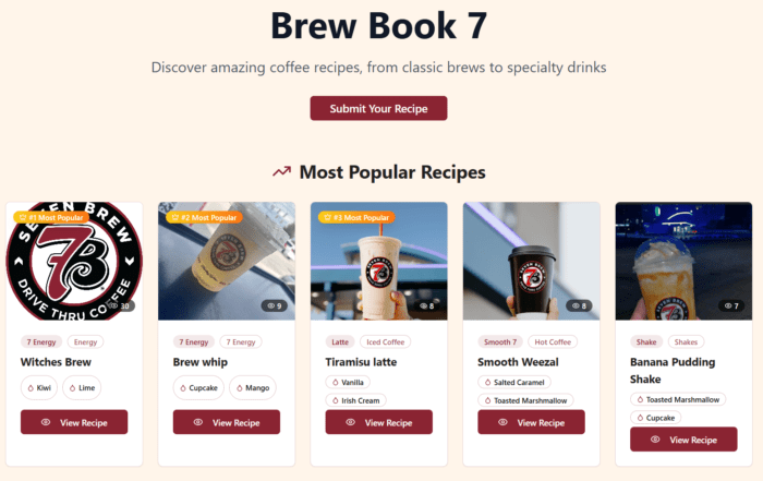 Brew Book 7 App | 7Brew Recipe App | Quicksilver Tech